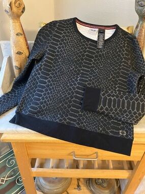 Harley-Davidson Black and White Textured Top